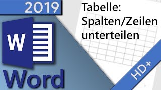 Word Tabelle Spalte oder Zeile unterteilen in 1 Minute HD 2019 [upl. by Conant]