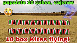 Cómo hacer un INCREÍBLE Papalote 10 cubos  How To Make a Box Kite  How to Make a Kite [upl. by Paviour]