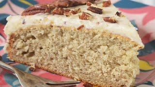 Old Fashioned Banana Cake Recipe Demonstration  Joyofbakingcom [upl. by Sirah]