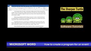 Microsoft Word  How to create a program for an event [upl. by Relyc]