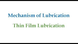 Thin Film Lubrication [upl. by Erdreid514]