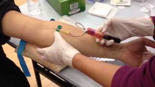 Blood collection using safety Lok blood collection set and [upl. by Ayiotal]