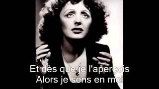 Edith Piaf La vie en rose with lyrics [upl. by Dremann929]