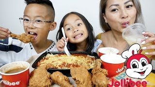 Delicious JOLLIBEE Chicken amp Spaghetti  Mukbang  NE Lets Eat [upl. by Mulac]