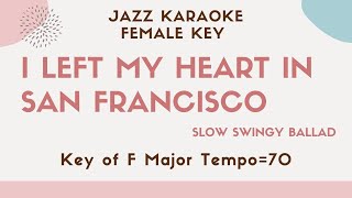 I left my heart in San Francisco  female key Jazz Sing along instrumental KARAOKE BGM [upl. by Negiam]