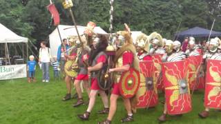 Roman Reenactment at the Amphitheatre in Caerleon Marching In [upl. by Amorita]