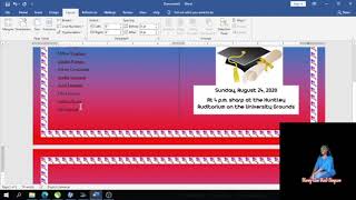 How to create a Programme from scratch in Microsoft Word  Graduation Programme [upl. by Nyladnewg]