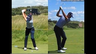 Justin Thomas golf swing  Long Iron faceon amp downtheline July 2017 [upl. by Sverre725]