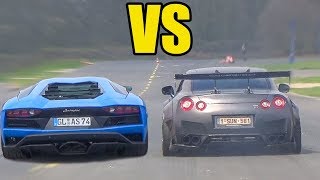 NISSAN GTR R35 vs LAMBORGHINI AVENTADOR 🚀ACCELERATION SOUND🚀 [upl. by Aneres]