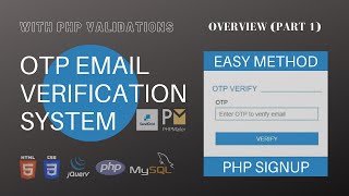 PHP Signup with OTP Email Verification System  Overview Part 1 [upl. by Everson346]