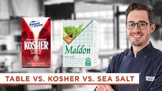 Whats the Difference Between Kosher Salt Table Salt and Sea Salt [upl. by Haronid718]