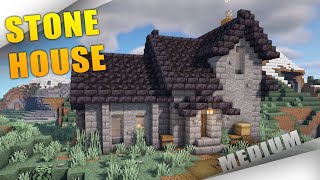 Minecraft How to build a Stone House Base TUTORIAL [upl. by Nugesulo]