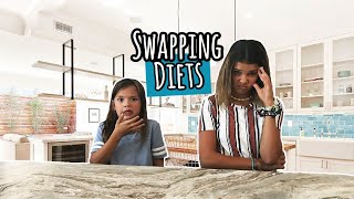 SWAPPiNG DiETS with my LiTTLE SiSTER [upl. by Nereen353]