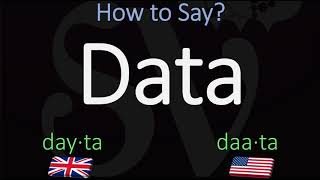 How to Pronounce Data  British Vs American Pronunciations [upl. by Ayela]