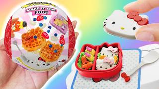 MAKING MINI HELLO KITTY FOOD Hello Kitty MiniVerse Coffee Milkshake Waffles [upl. by Lindsey880]