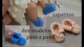 Zapatitos para niño Dios a crochet 2 modelos [upl. by Uhp]