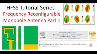 Frequency Reconfigurable Monopole Antenna using HFSS [upl. by Llenor]