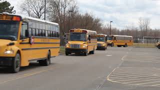 School Buses Leaving Belleville High School [upl. by Ijat]