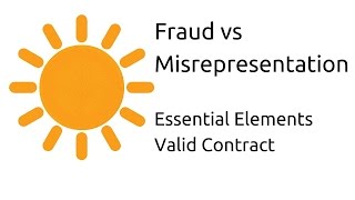 Fraud vs Misrepresentation  Other Essential Elements of a Valid Contract  CA CPT  CS amp CMA [upl. by Niamreg78]