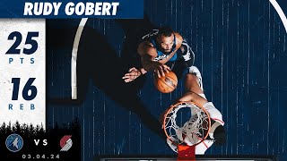 Rudy Gobert With 25 Point DoubleDouble vs Portland  030424 [upl. by Glynn701]