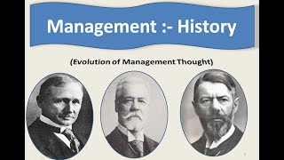 Evolution of Management Thought  Management History [upl. by Lodnar617]