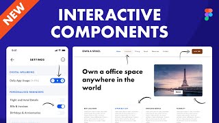 Figma Interactive Components Tutorial  15 Examples 📎 With Practice File [upl. by Eli]