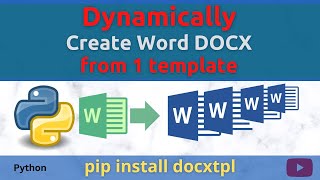 Python code to dynamically create Word documents based on 1 template file  how to use docxtpl [upl. by Chiaki]