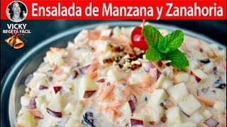 Ensalada de Manzana y Zanahoria para las Fiestas  VickyRecetaFacil [upl. by Krystal]