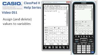 ClassPad Help 51  Assign And Delete Values To Variables [upl. by Klarika335]