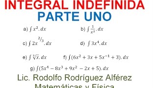 1 INTEGRAL INDEFINIDA CÁLCULO INTEGRAL [upl. by Lainad]