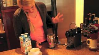 Nespresso Aeroccino Plus Frother Review Frothing Almond Milk [upl. by Season]