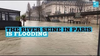 France The river Seine in Paris is flooding [upl. by Euqinue]