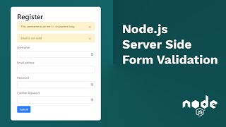 Node JS Server Side Form Validation using ExpressValidator BodyParser and EJS [upl. by Atir]